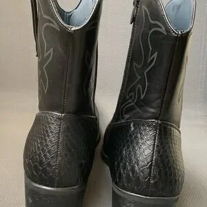 Parrazo | Shoes | Parrazo Black Leather Cowboy Boots Faux  display picture 3